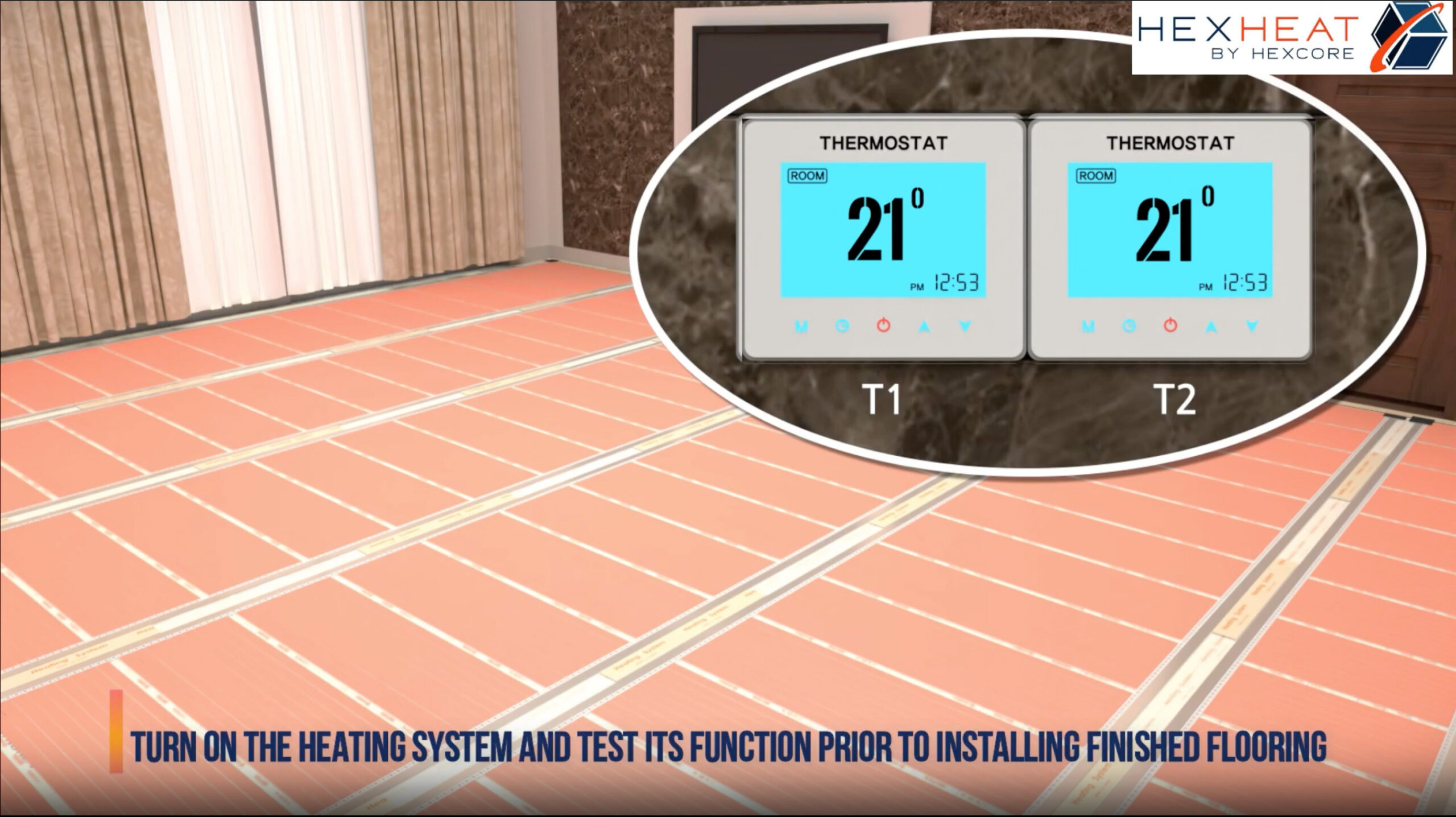 HexHeat Installation step ten Test HexHeat film