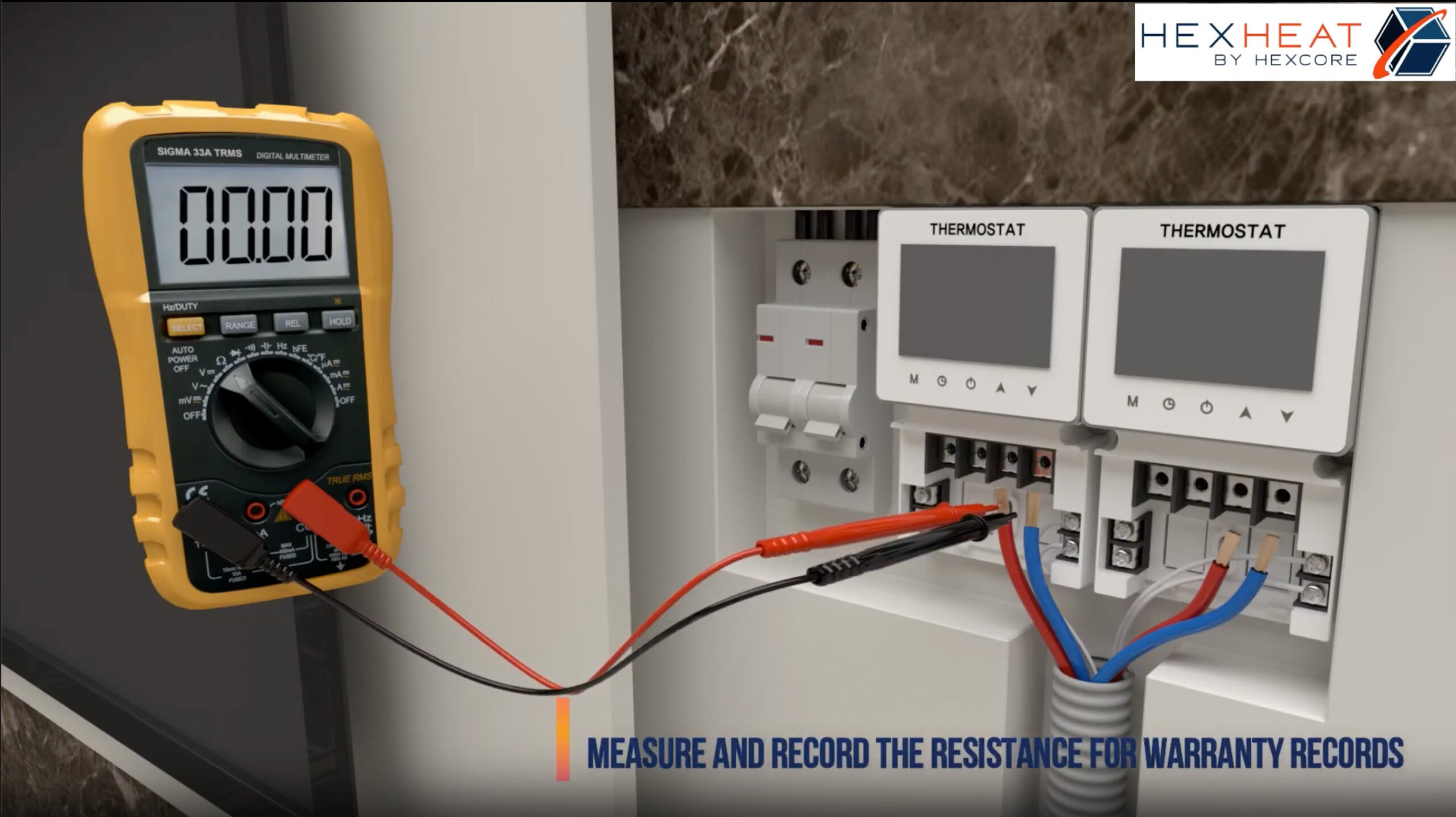 HexHeat Installation step six Test resistance