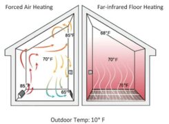 HexHeat in-floor heating evenly heats the room