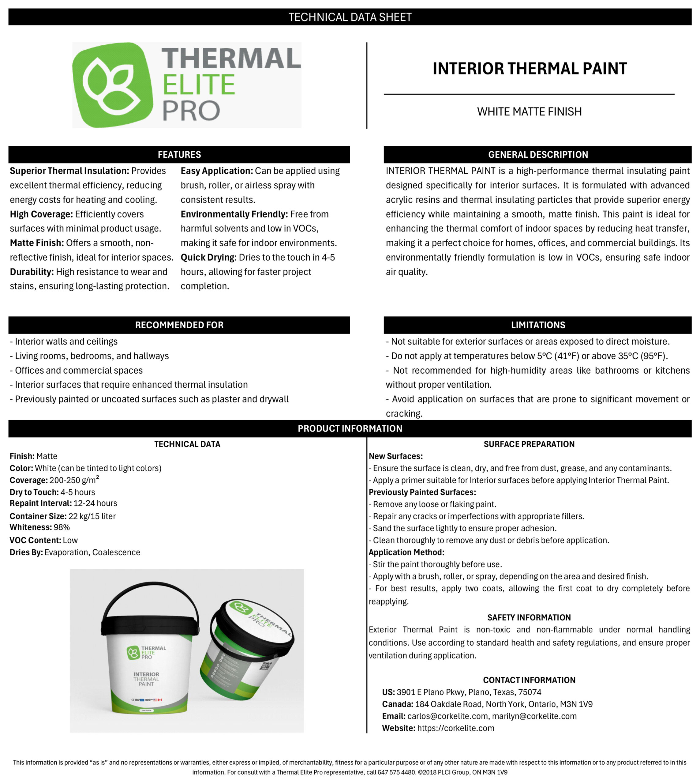 Data Sheet - Thermal Elite Pro - Interior Thermal Paint